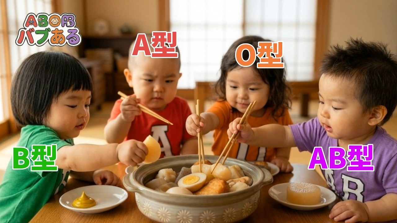 【血液型あるある】AI赤ちゃん、おでんの食べ方で揉める🍢【バブある】