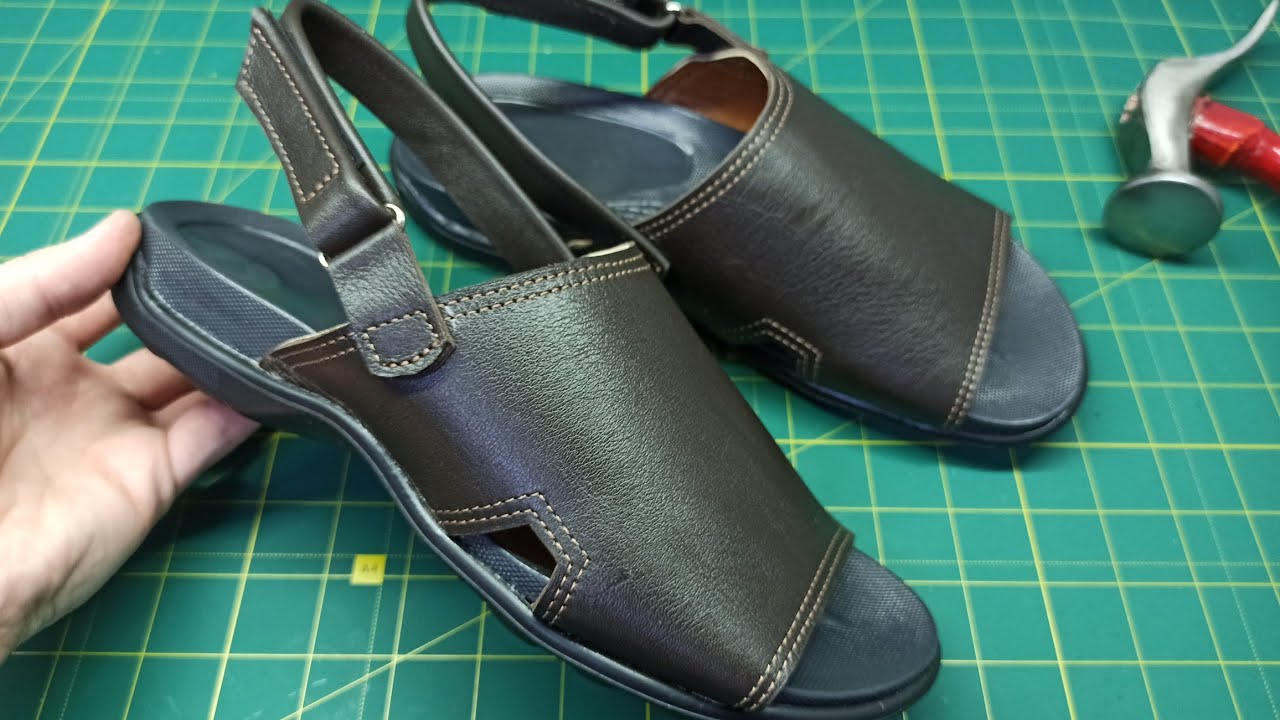 Пошив весенней обуви своими руками.Leather products. Обувь из кожи. Мужские сандалии! Мастер-класс!