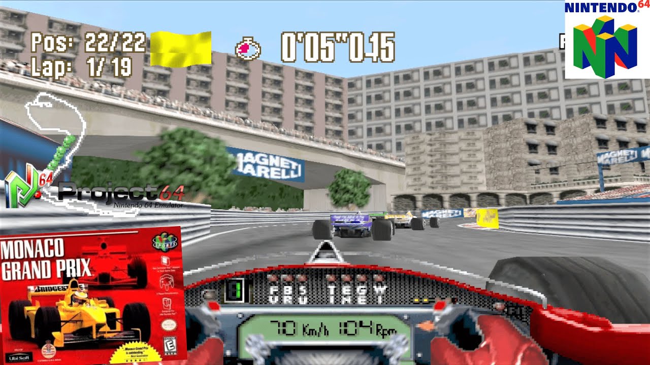 Monaco Grand Prix (1999) Nintendo 64 (N64) Gameplay in HD (Project 64)