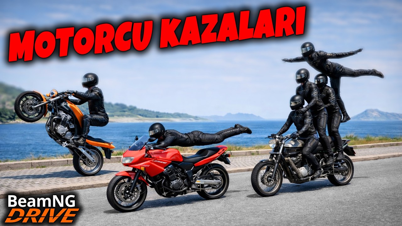 MOTORCU KAZALARI │EKİP İLE TROLL GAZLAMA - EFSANE MOTOR MODU !!! │ Beam.ng Drive