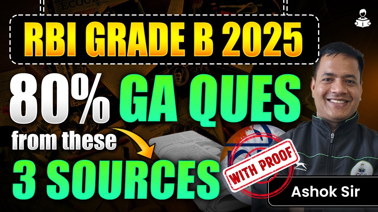 RBI Grade B 2025 GA Preparation | Best Sources for GA Section of RBI | RBI Grade B Strategy | RBI