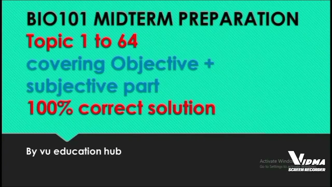 BIO101 Midterm preparation|bio101 most repeated MCQ’s ||bio101 Midterm lateast