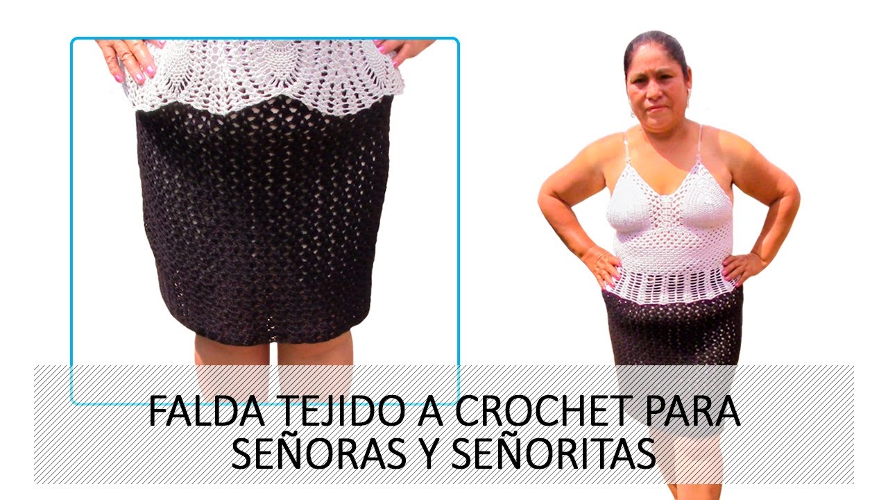 Falda tejido a crochet para señoras ó señoritas (fácil y rápido)
