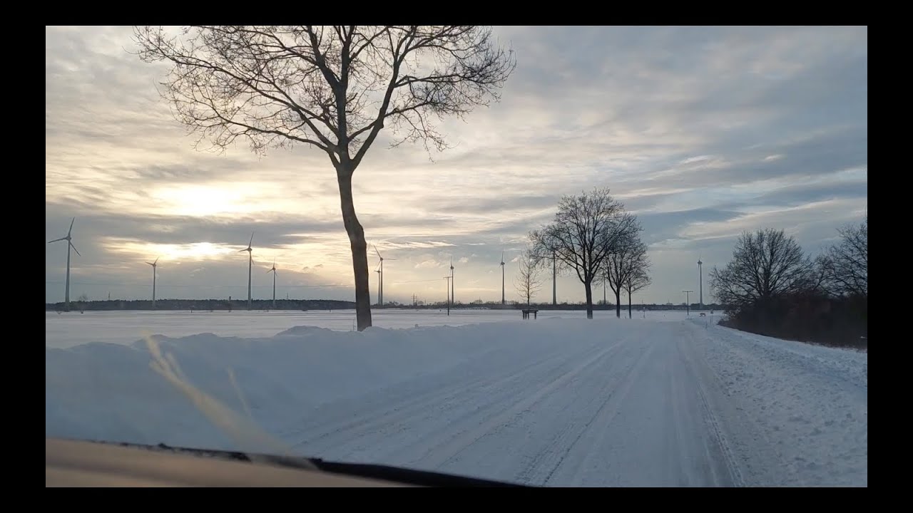 Road Trip Into the Snow - German Highway - Snowstorm