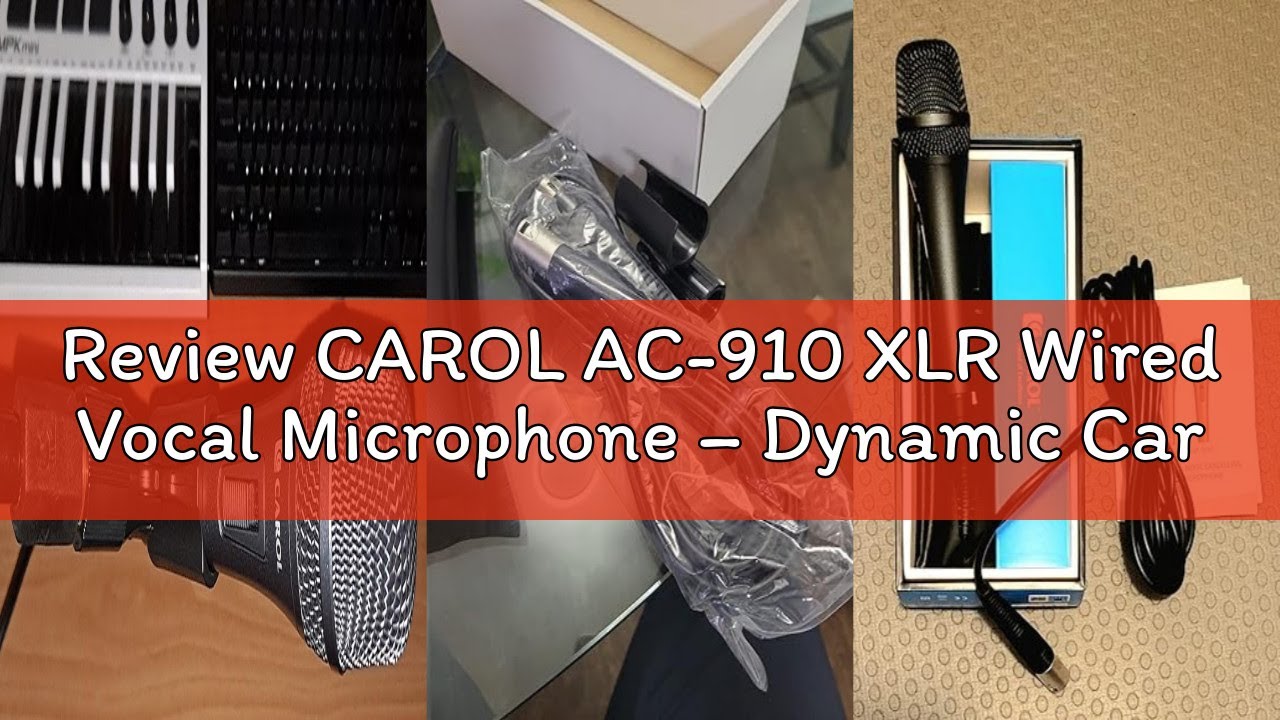 Review CAROL AC-910 XLR Wired Vocal Microphone – Dynamic Cardioid Mic with Dual-Engine AHNC Noise Ca