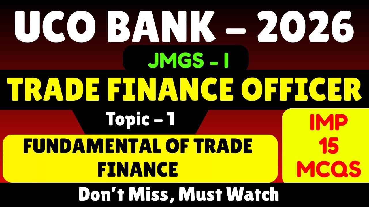 Fundamental of Trade Finance MCQS | UCO Bank 2026 Trade FInance Officer | Trade Finance Officer PDF