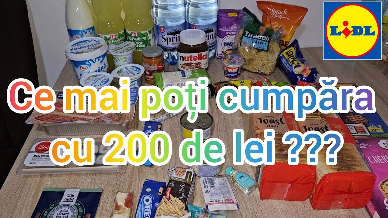 Cumpărături alimentare din Lidl cu preturile afișate