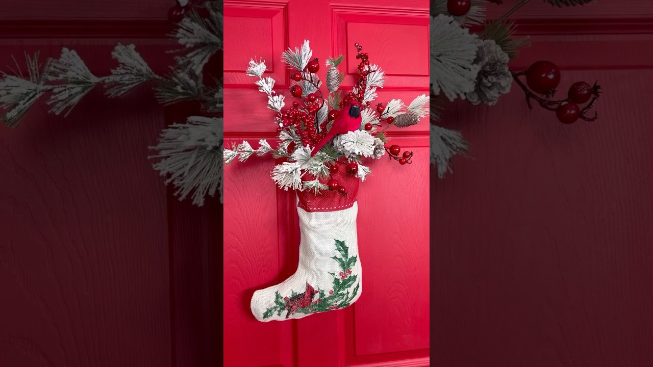 Turn a stocking into the cutest holiday decoration! ❤️ #shorts #diy #christmas #xmas #decor