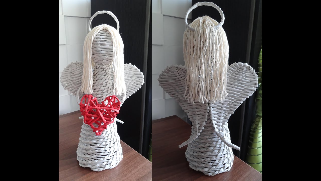 Papierowa wiklina - jak zrobić anioła z papierowej wikliny / angel of wicker paper