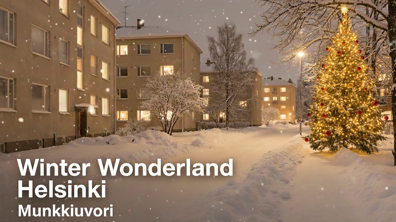 Helsinki Winter Wonderland Walk 🇫🇮 | 4K Street Walking Tour Finland #snow