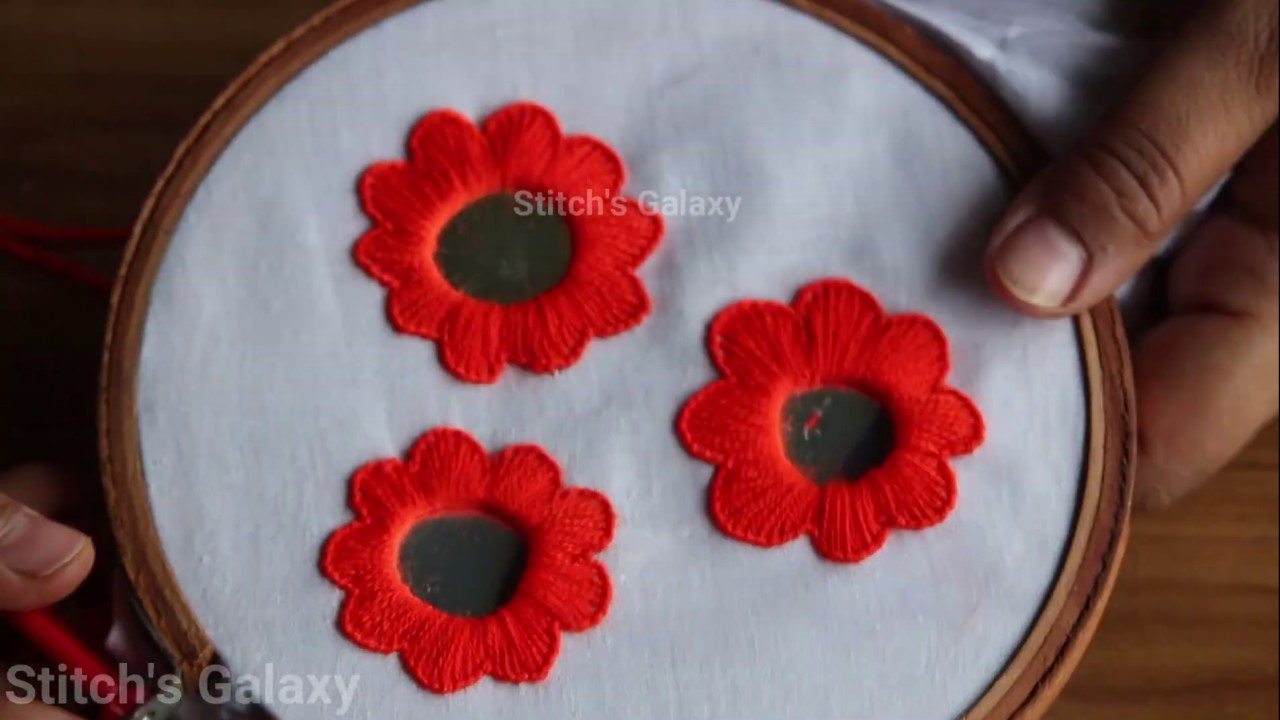 Stylish Mirror Work Stitch || Mirror work embroidery|| mirror work embroidery designs