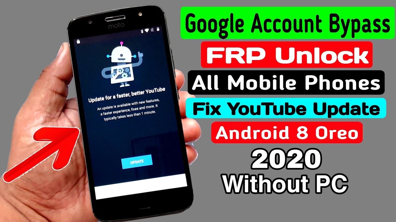 YouTube Update Problem Fix Without PC ANDROID 8 FRP Bypass 2020║All Moto/Lenovo/Lava/Intex/Krbon.etc
