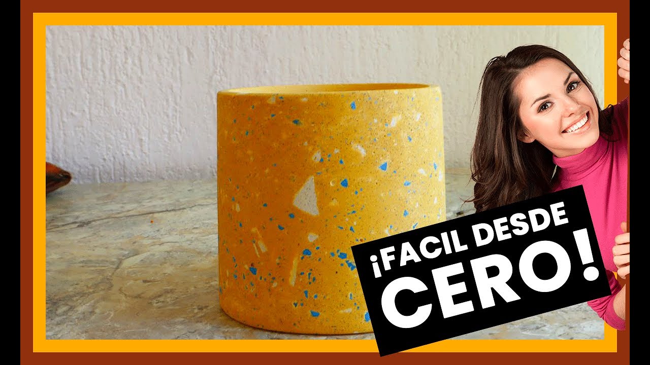 cómo hacer macetas de TERRAZO tutorial paso a paso super facil.