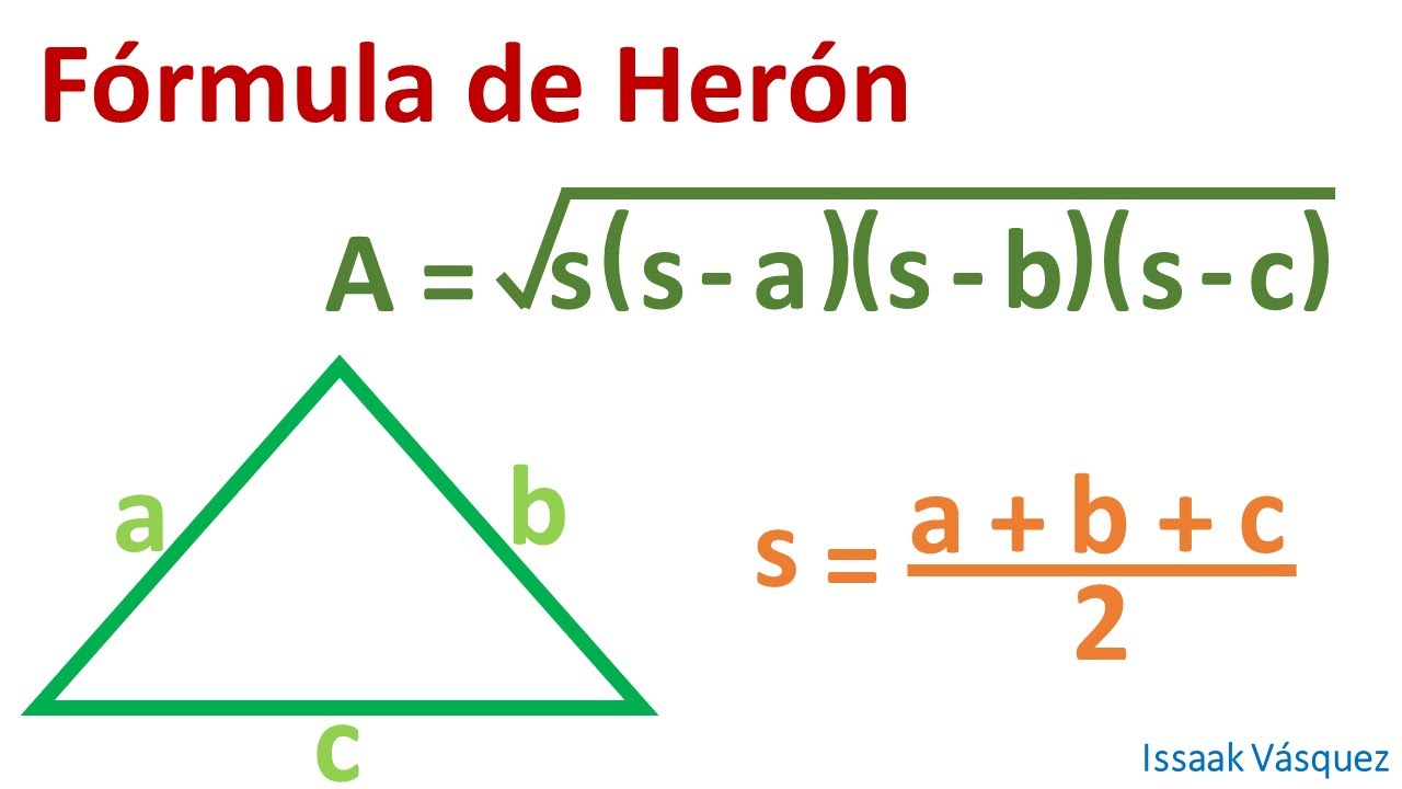 Demostrración de la Fórmula de Herón y 2 ejercicios prácticos