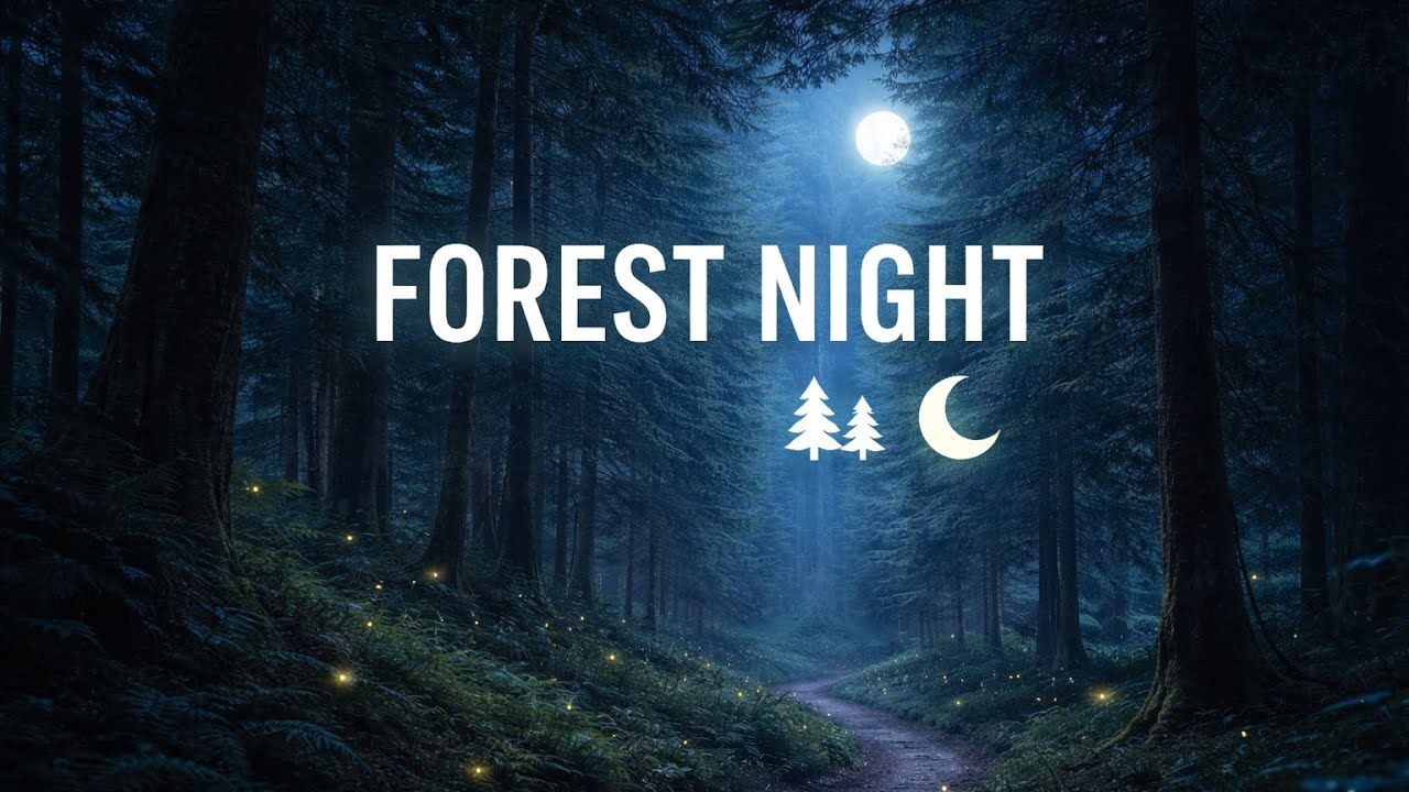 Forest Night Sleep Sounds (1 Hour) 🌲 Deep Relaxation & Calm Ambience