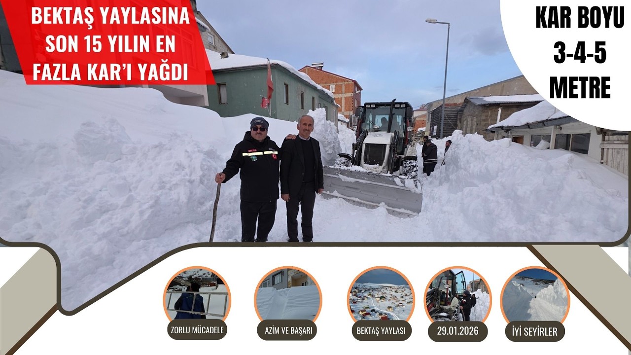 Bektaş Yaylasına Son 15 Yılın En Fazla Kar'ı Yağmıştır Yer Yer 3-4-5 Metre Kar Bulunmaktadır.