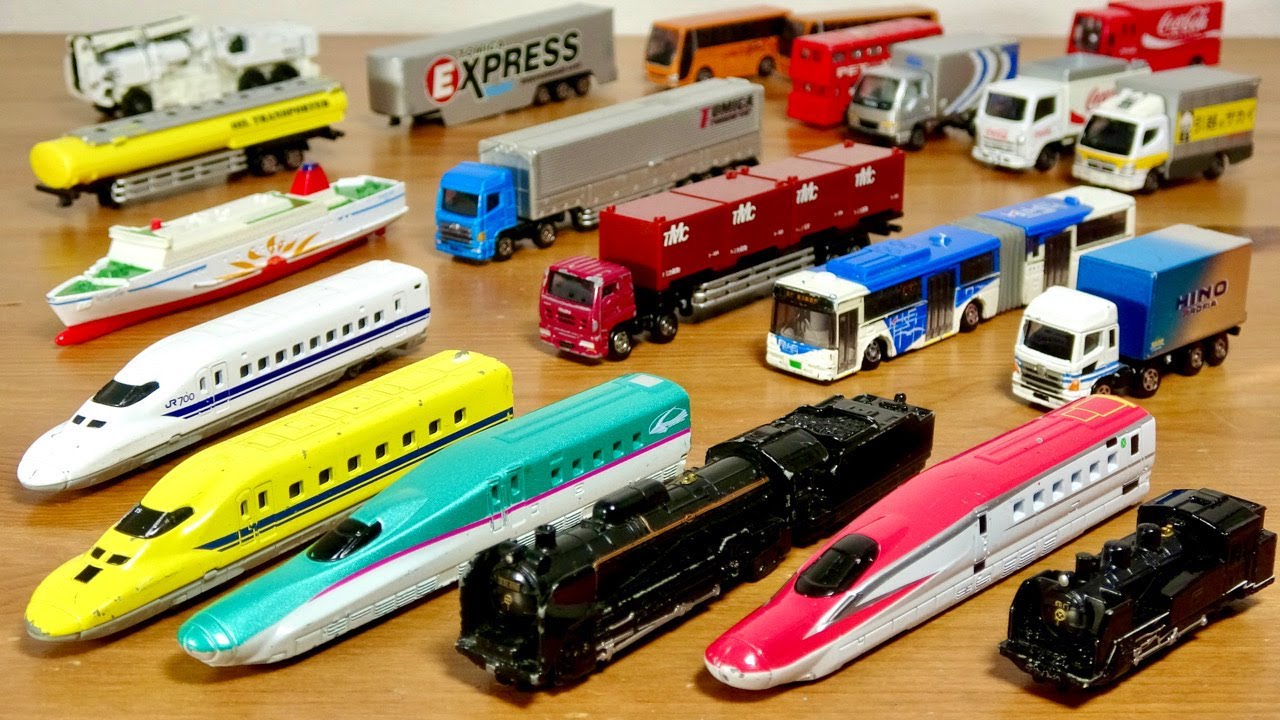 期待してロングトミカの詰め合わせを買ってみた！大量の新幹線トミカに機関車トミカ・トレーラーやコンテナ・ロングバスも！コカコーラトラックや佐川急便にサカイ引越しセンタートラックまではたらくくるま祭り☆
