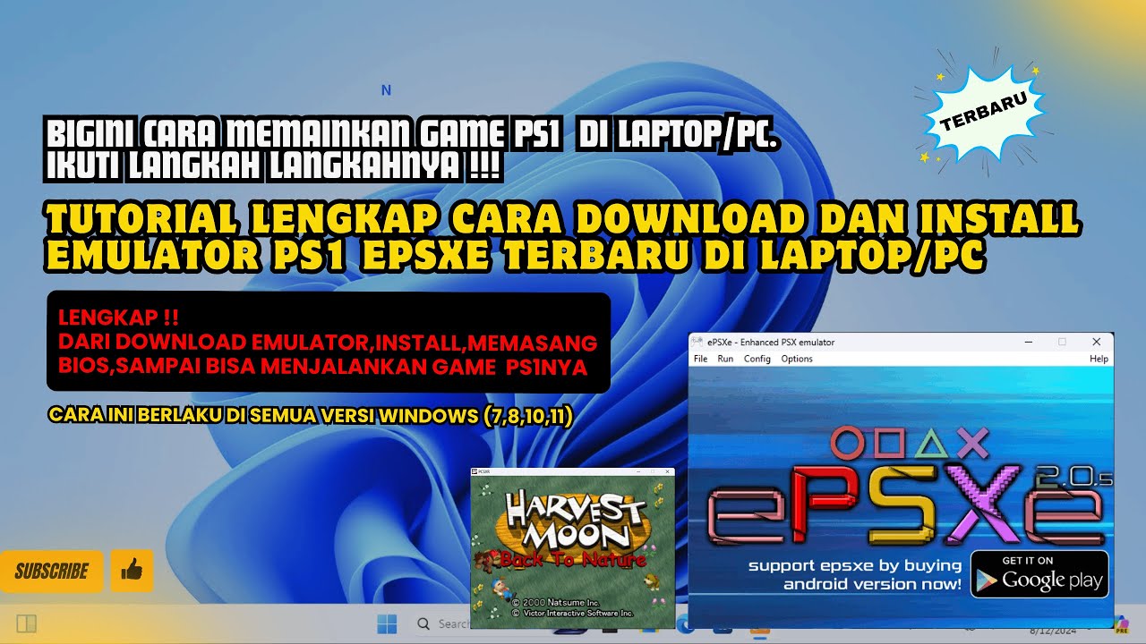 Tutorial Lengkap Cara download Dan Install Emulator Ps1 ePSXe terbaru di laptop/pc Windows 7/8/10/11