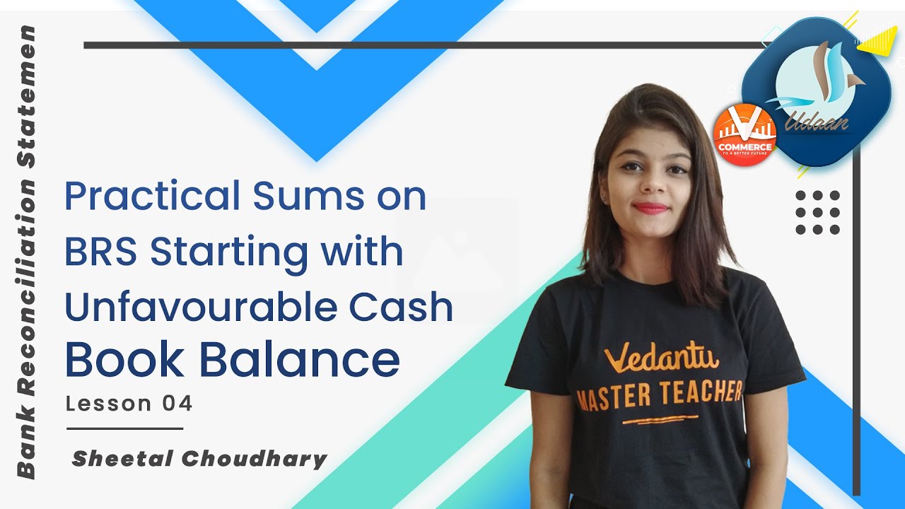 Bank Reconciliation Statement | Practical Sums on BRS Starting with Unfavourable Cash Book Balance