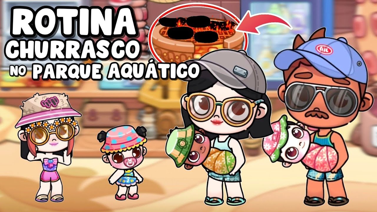 ROTINA CHURRASCO NO PARQUE AQUÁTICO | PAZU AVATAR WORLD ROTINAS E HISTÓRIAS