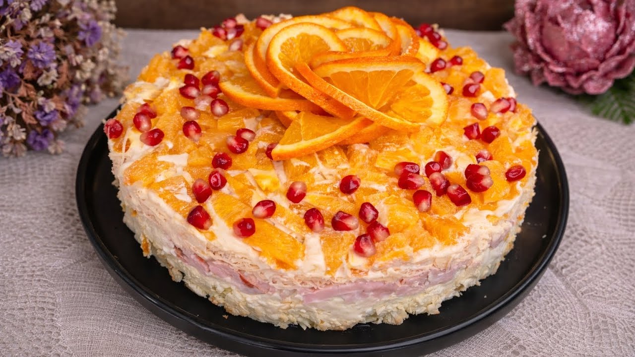 Салат с апельсином 🍊 Необычное сочетание от которого гости в восторге