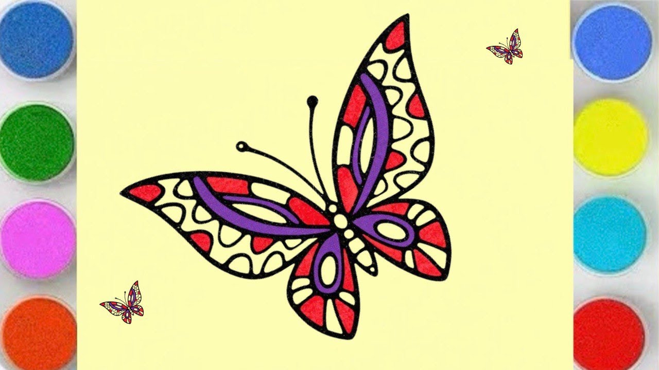 Рисование песком: милые бабочки, радуга для раскрашивания 🦋 | Простое рисование песком для детей ...