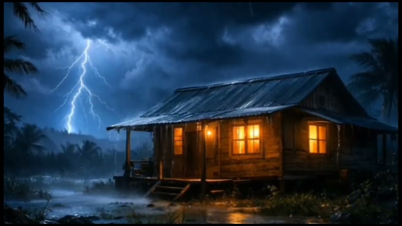 Heavy Rain & Thunderstorm ASMR at Night | Relaxing Rain Sounds for Deep Sleep