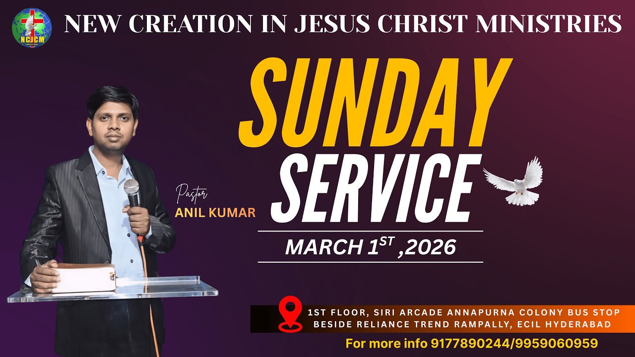 # NCJCM SUNDAY LIVE SERVICE WITH PASTOR ANIL KUMAR || 1st MARCH  2026 ||