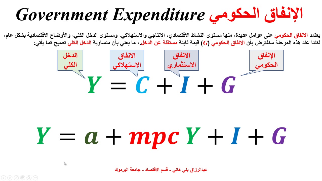 اقتصاد كلي   نفقات حكومية وصادرات ومستوردات   Macroeconomics   Governement Expenditure, Export and I