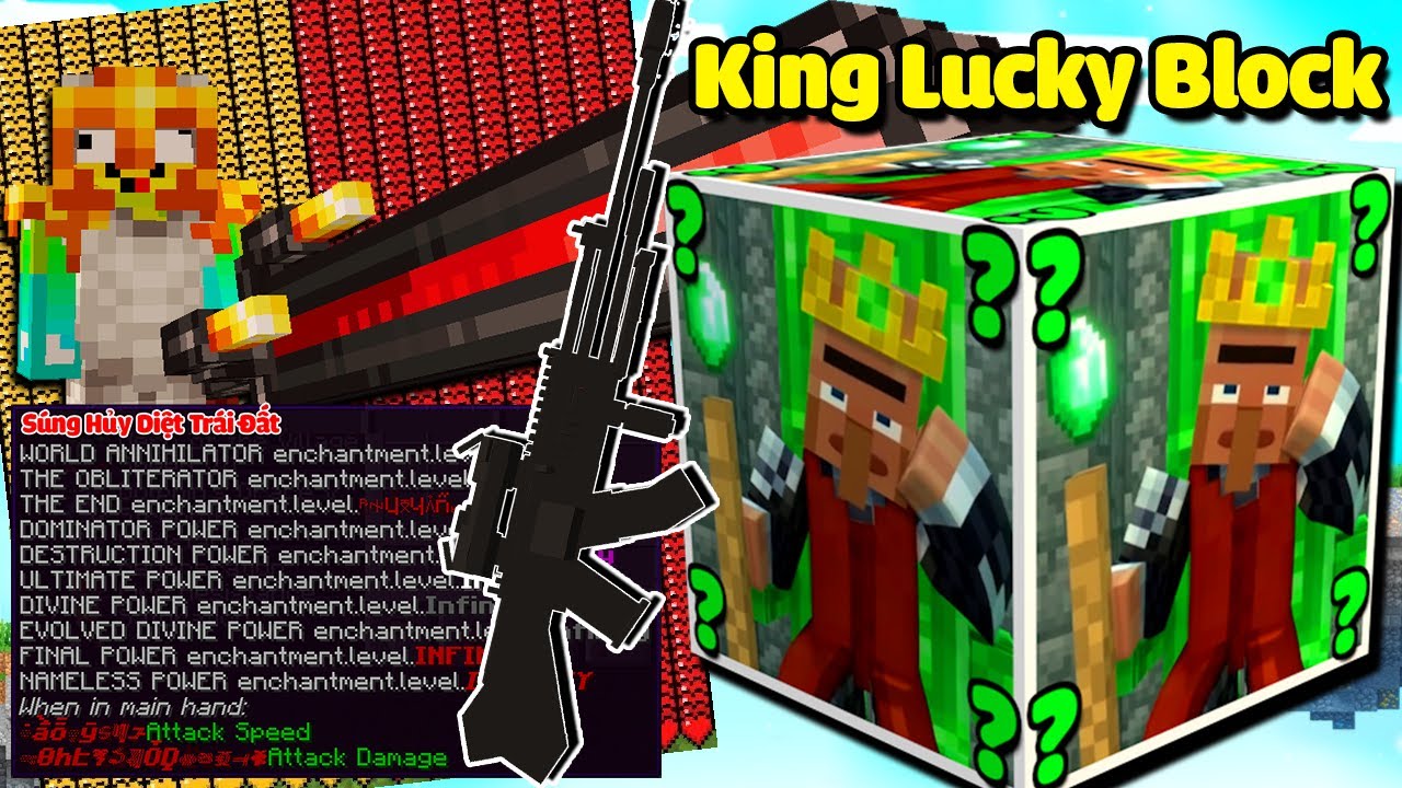 KHẨU SÚNG BẮN HỦY DIỆT THẾ GIỚI MINECRAFT ?? MINI GAME : KING LUCKY BLOCK BEDWARS