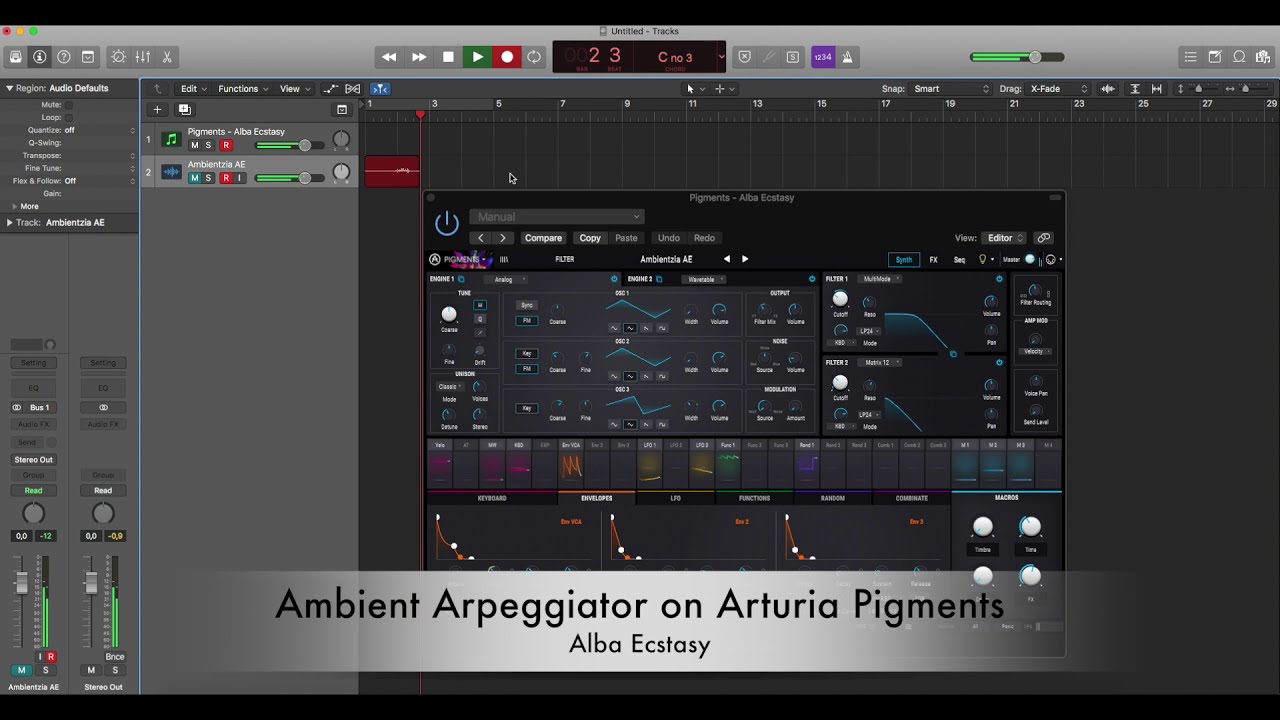AMBIENT Arpeggiator on Arturia PIGMENTS - One Patch Melody
