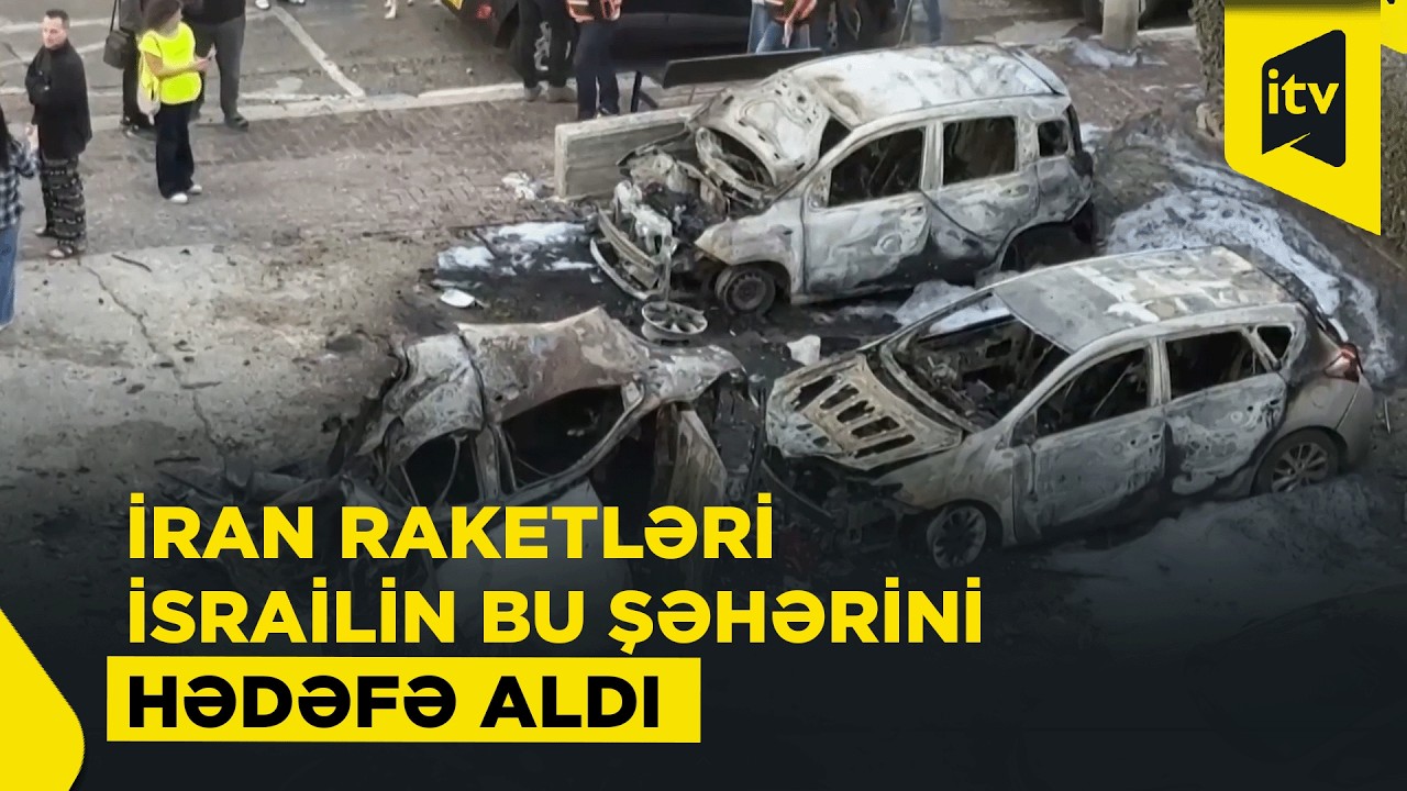 İranın raket hücumu nəticəsində İsrailin Ramat-Qan şəhərində binalar dağılıb