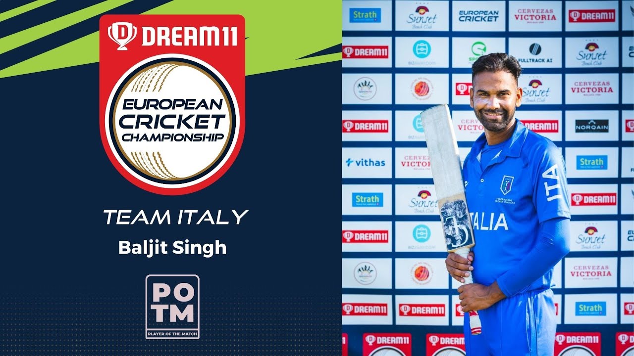 Captain Baljit Singh expert chase for Italy against Spain at Dream11 European Cricket Championship
