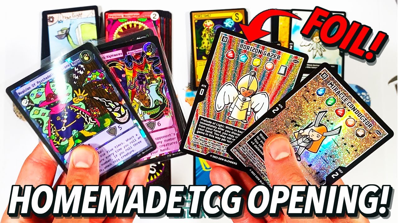 Homemade TCG Pack Opening 2024! (Dimension Battles TCG, Nexgen TCG, Nasty Ones, Gem Blenders TCG)