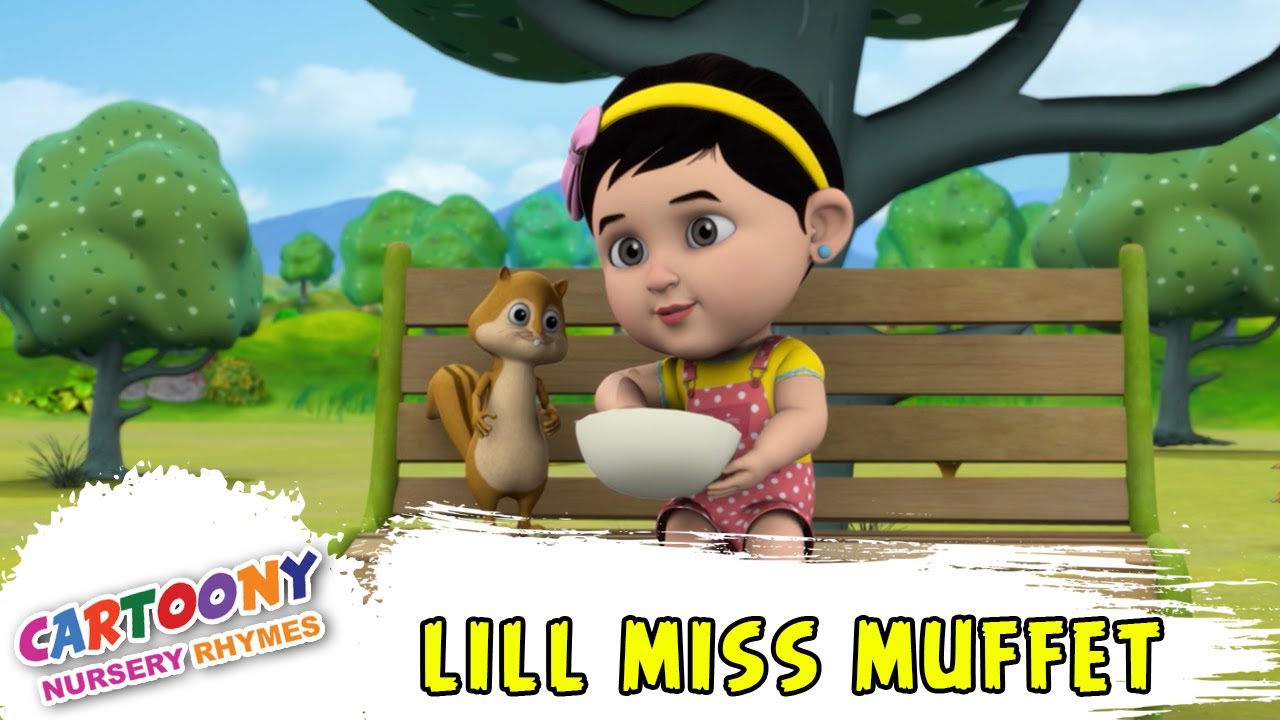 Little Miss Muffet | Nursery Rhymes for Children | Cartoony Rhymes