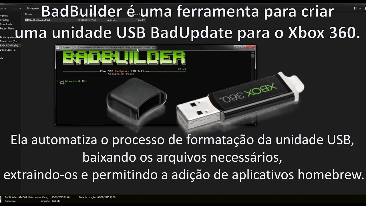 Novo BadBuilder 0.31, prep. o pendrive p. #xbox360  2015 e outros, exploit, #XeUnshackle, #FreeMyXe