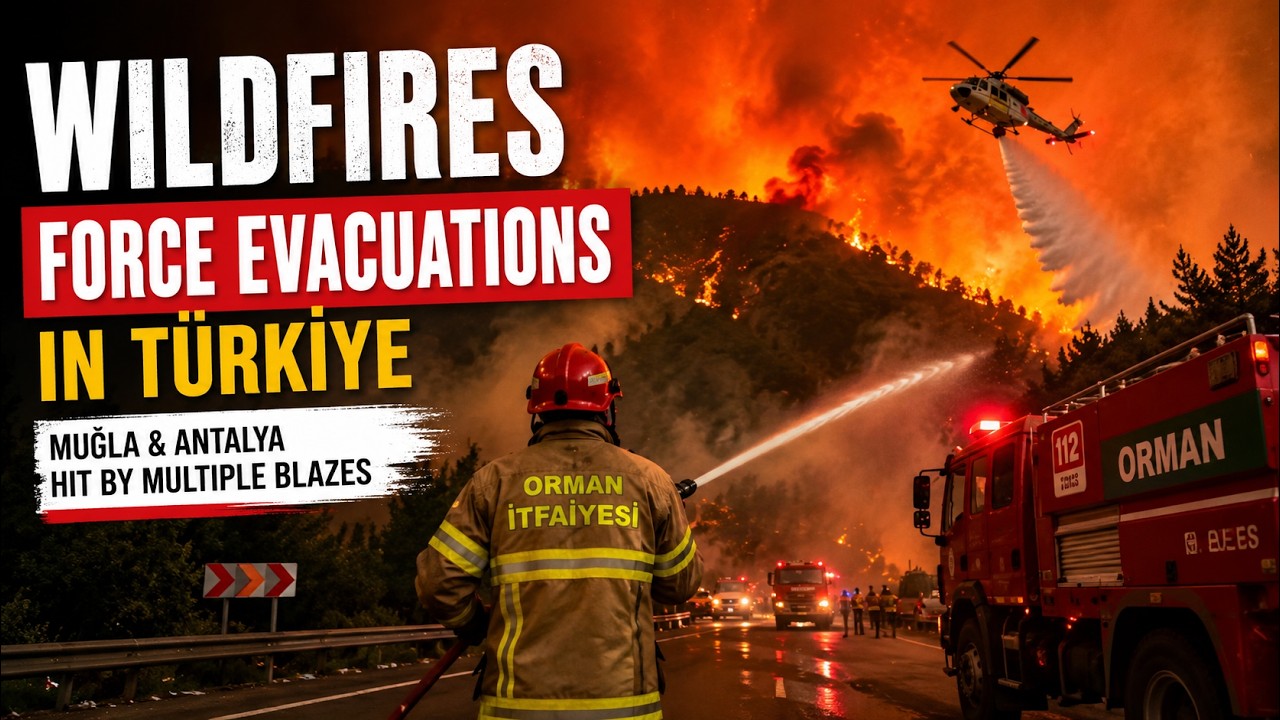 Hundreds Evacuate as T&uuml;rkiye wildfires spread (English subtitles)