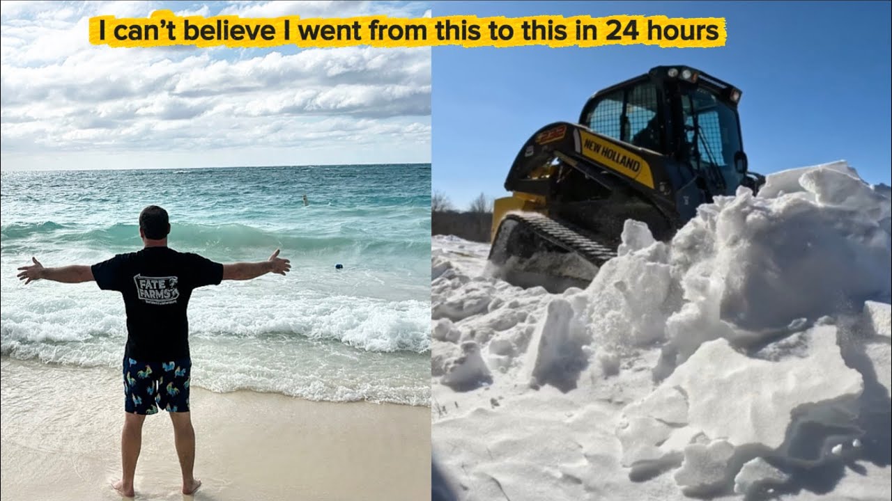 24 hours changes a lot, Removing Snow from the house to minimize flooding ￼
