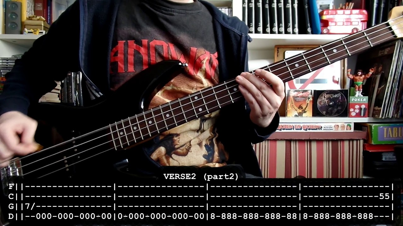MANOWAR - Warriors of the world united (bass cover w/ Tabs) [full HD]