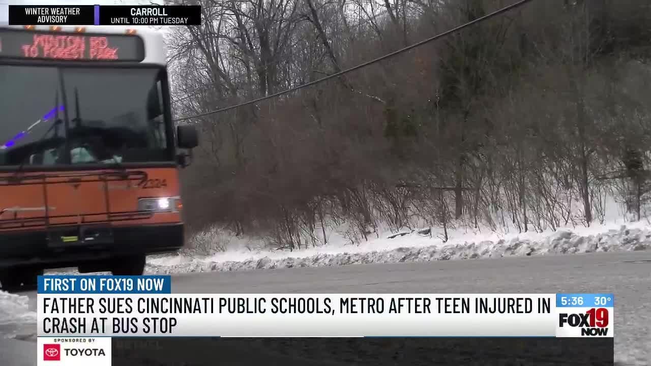 Father sues Cincinnati Public Schools, Metro after teen injured at bus stop