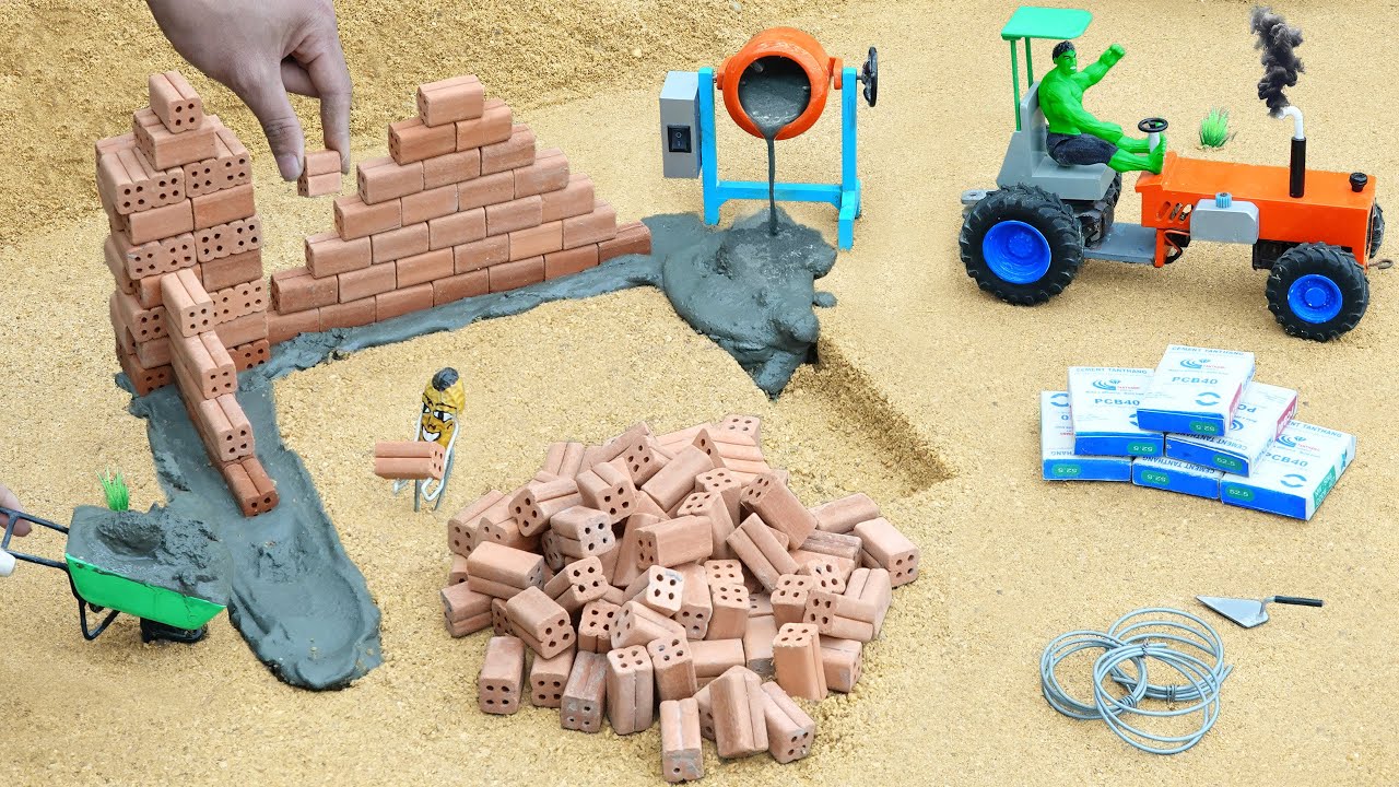 Diy Tractor making Crane Machine sand excavato | House construction Science Project