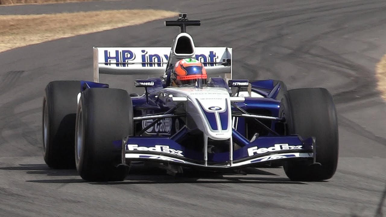2004 Williams-BMW FW26 F1 V10 w/ Aggressive TC Sound driving up Goodwood Hillclimb!