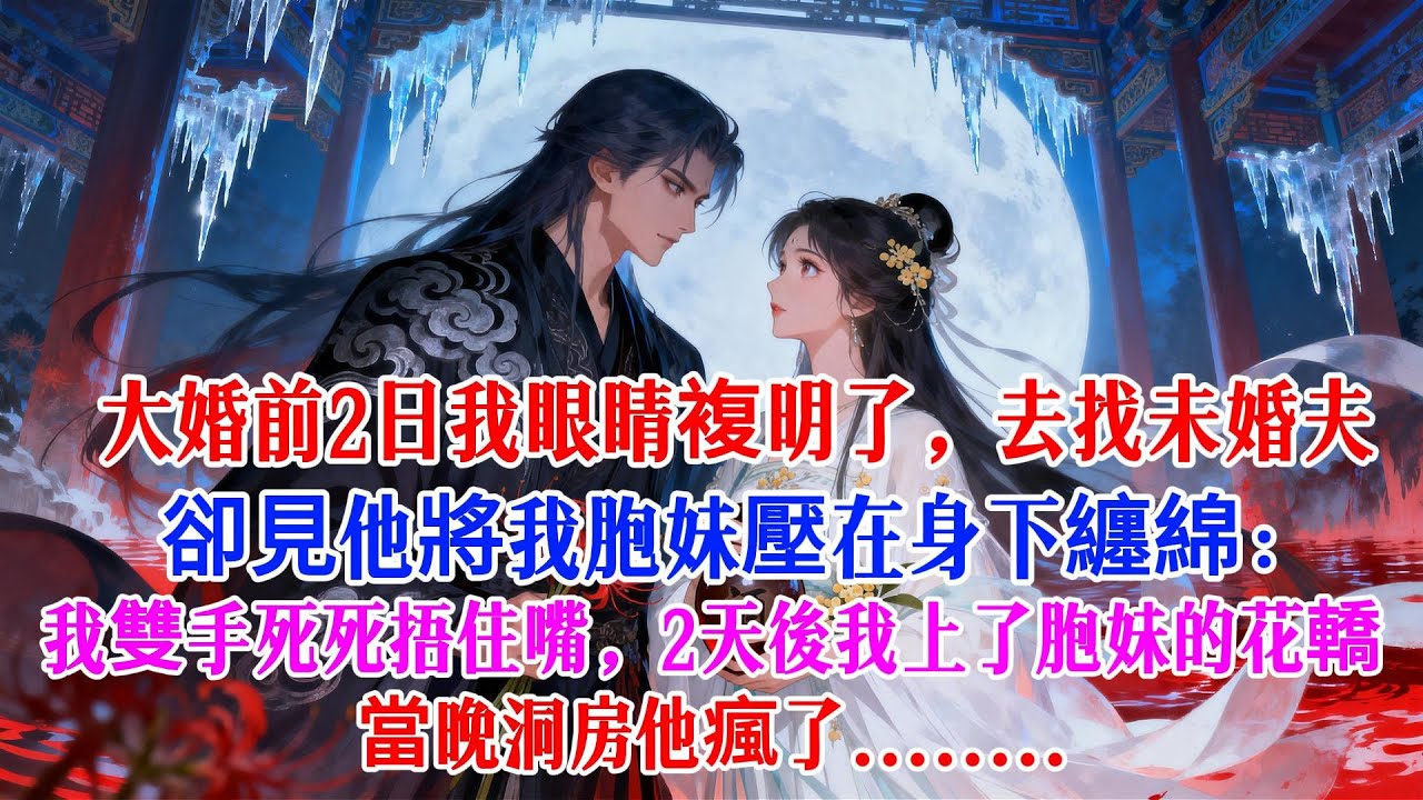 【一口氣看完】大婚前2日我眼睛複明了 去找未婚夫，卻見他將我胞妹壓在身下纏綿：你別嫁給攝政王 同你姐姐一起嫁給我，我雙手死死捂住嘴 淚從臉頰劃過，2天後我上了胞妹的花轎 當晚洞房他瘋了#古言小說