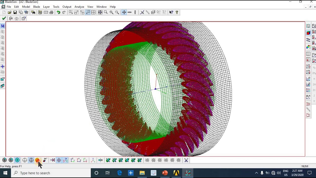 Blade modeler , axial turbine rotor, ANSYS tutorials