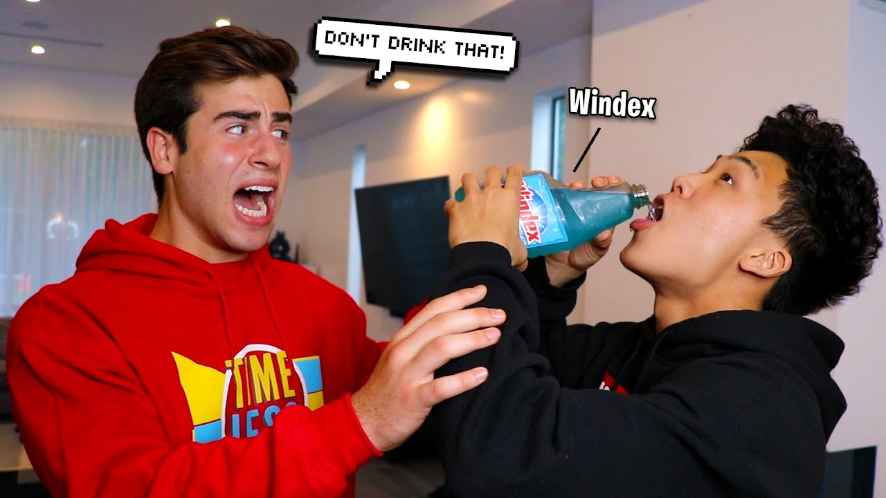 He Accidentally DRANK Windex!! (Prank)
