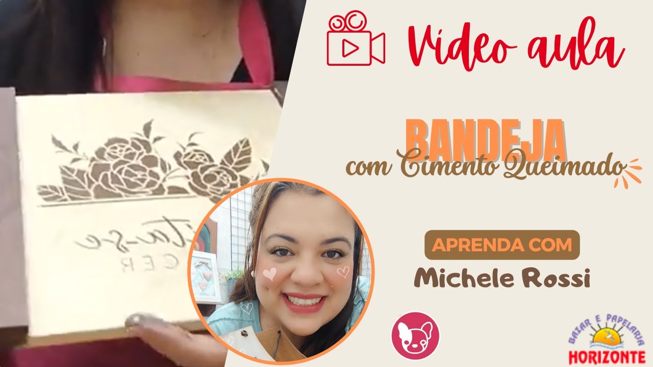 Aula de Pintura: Bandeja com Cimento Queimado por Michele Rossi