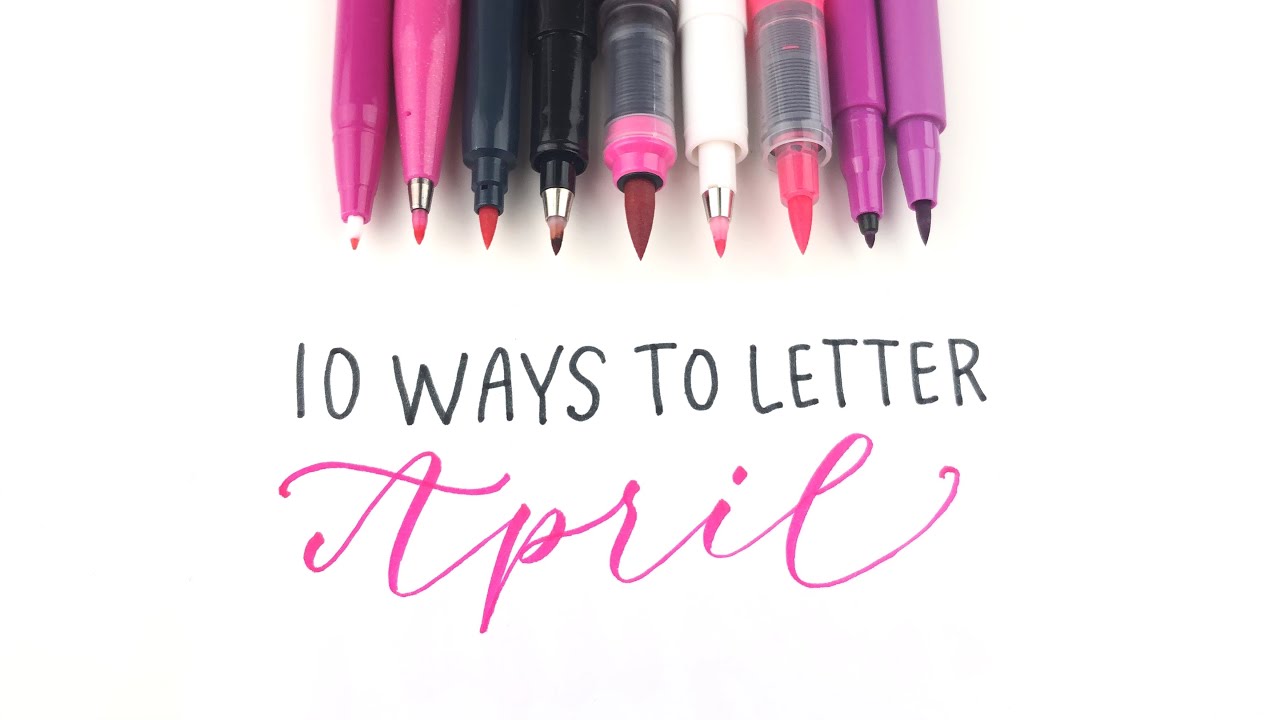 Hand Lettering April in 10 Lettering Styles | Bullet Journal and Planner
