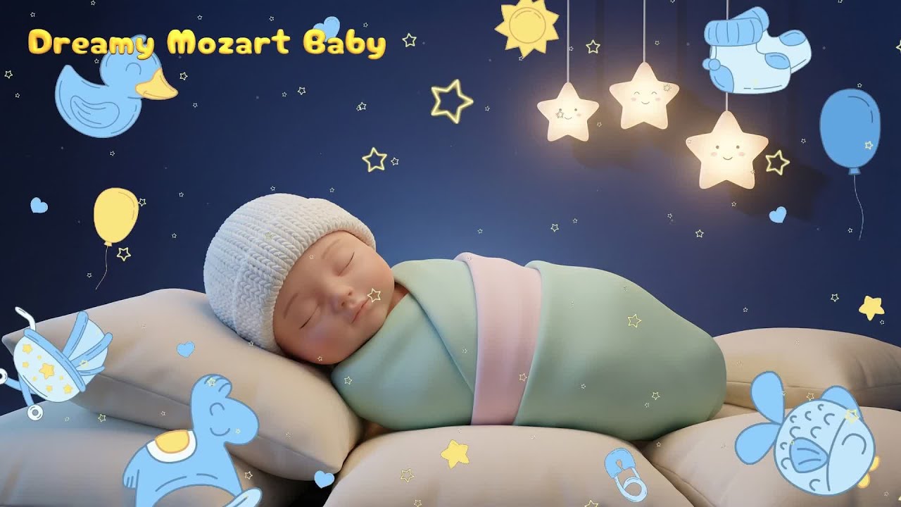 😴 4 Hours Mozart Lullaby for Babies Sleep 👶 Soothing Classical Music for Deep Newborn Relaxation & C
