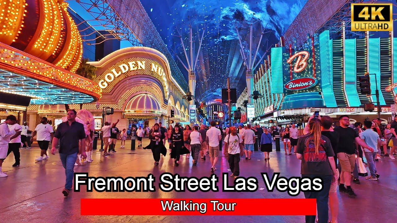 [4K] Fremont Street Las Vegas 2024 Walking Tour - Down Town Las Vegas Night Life