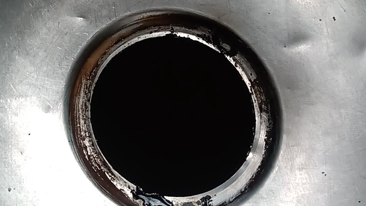 furo na cuba de inox (conserto)